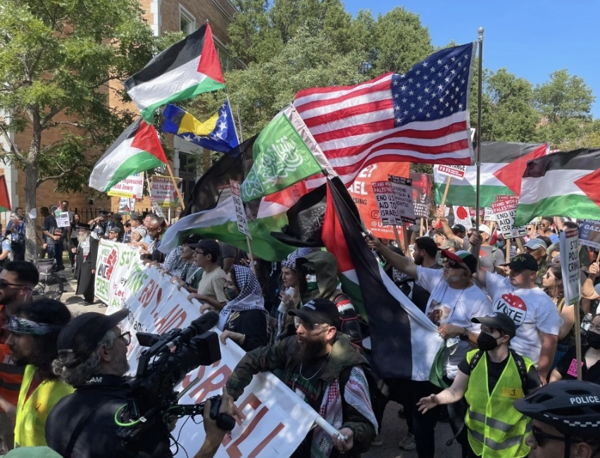PROTESTAS PRO PALESTINA EN CHICAGO DURANTE CONVENCIÓN NACIONAL DEMÓCRATA